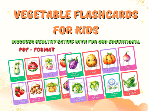 Fruits and Vegetables Flashcards for Kid Grafica K Di Picmaster Studio