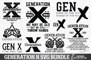 Gen X Svg Png Bundle, Generation X SVG Grafik Plotterdateien Von MoonSVG 1