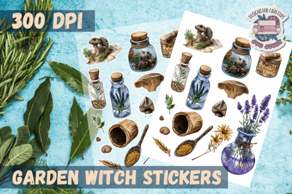 Green Witch Sticker Sheet PNG Gráfico Fichas y Material Didáctico Por SVG Story