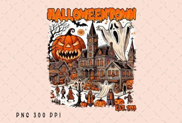 Halloween Town Est 1998 Pumpkins PNG Grafik Druckbare Illustrationen Von Flora Co Studio