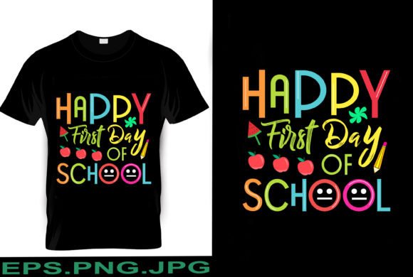 Happy First Day of School T-shirt Design Graphic Print Templates By SDK T--SHIRT STORE