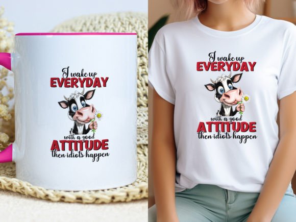 I Wake Up Everyday Funny Cow T-Shirt Graphic T-shirt Designs By N Creation