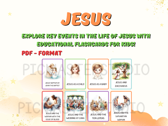 Jesus Event Flashcards for Kids Grafik Vorschule Von Picmaster Studio