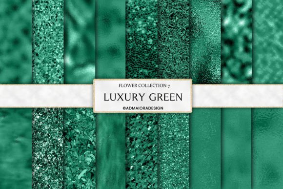 Luxury Green Digital Paper Gráfico Planos de Fundo Por AdMaioraDesign