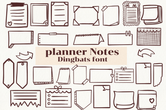 Planner Notes Dingbats Font By Nongyao