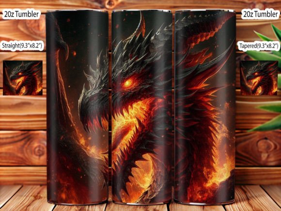 Scary Dragon Tumbler Wrap Png Gráfico Ilustraciones Imprimibles Por IRSHOP