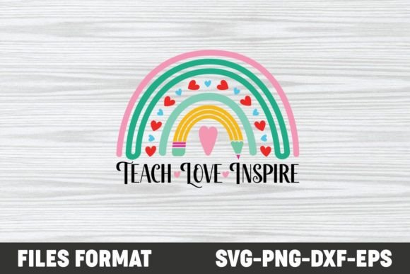 Teach Love Inspire Back to School Shirt Gráfico Diseños de Camisetas Por ThreadBeat