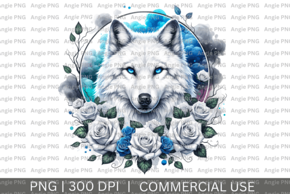 Watercolor White Wolf PNG Clipart Grafik Plotterdateien Von angela39503