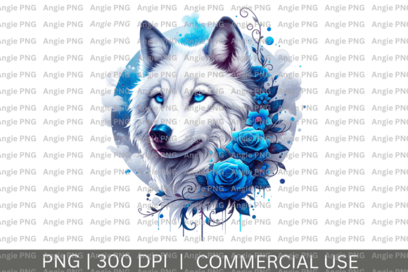Watercolor White Wolf PNG Clipart Graphic Crafts By angela39503