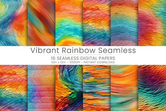 16 Vibrant Rainbow Seamless, JPG Grafik Hintegründe Von Mehtap