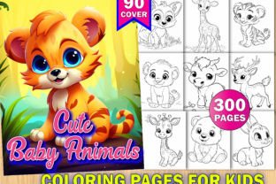 300 Cute Baby Animals Coloring Pages KDP Grafica Pagine e libri da colorare per bambini Di PLAY ZONE 1
