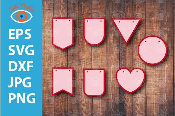 Bunting Banner Design Graphic 3D Shapes By Taita Digital