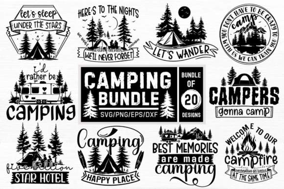 Camping SVG Design Bundle, Adventure SVG Graphic Crafts By Craftisy