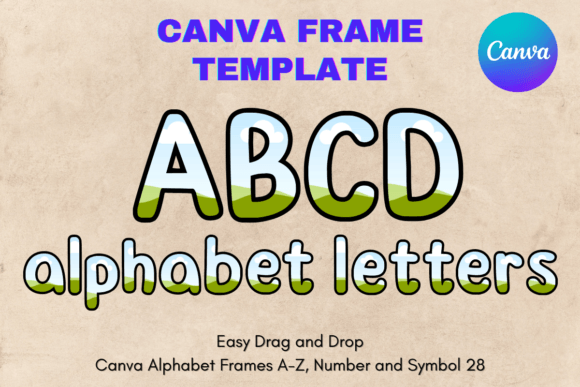 Canva Letters Frame Alphabet Template28 Graphic Print Templates By Mellow Template