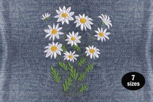Daisies Single Flowers & Plants Embroidery Design By Emvect 5