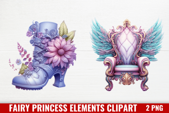 Fairy Princess Elements Clipart Grafik Druckbare Illustrationen Von CraftArt