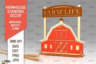 Farmhouse Standing Decor LaserCut Bundle Gráfico SVG 3D Por Digital Idea 5