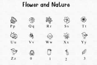 Flower and Nature Dingbats-Schriftarten Schriftart Von Nongyao 3