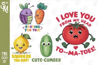 Funny Vegetables and Fruits Clipart PNG Gráfico Ilustraciones Imprimibles Por StevenMunoz56 3