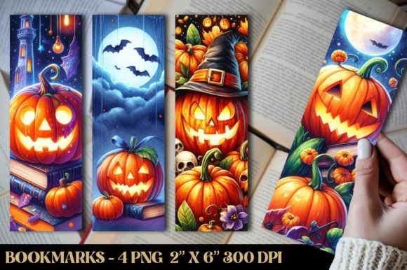 Halloween Jack O Lantern Bookmarks Grafik Druck-Vorlagen Von RevolutionCraft