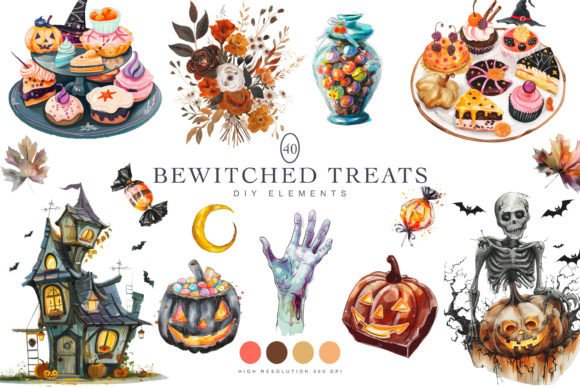 Halloween Trick & Treat Clipart Set Graphic Illustrations By Patishop Art