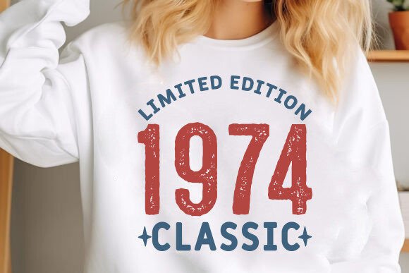 Limited Edition 1974 Classic Birthday 1 Graphic T-shirt Designs By Svg Design Store020