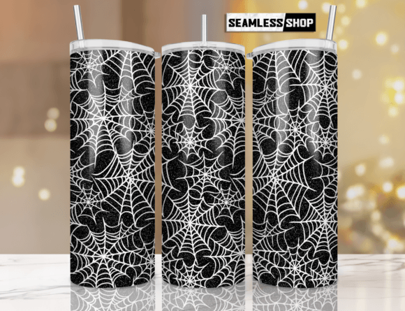 Spider Web Halloween Tumbler Wrap PNG Illustration Modèles d'Impression Par SeamlessShop