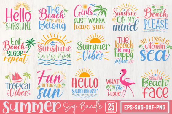 Summer SVG Design Bundle Summer Cut File Graphic Crafts By Craftisy