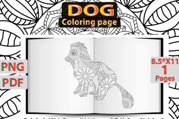 200 Floral Dog Coloring Book for Adults Grafica Pagine e libri da colorare per adulti Di burhanflatillustration29