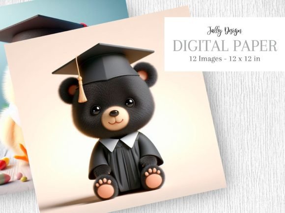 Animals in School Graduation Outfit - 4 Graphic Illustrations By jallydesign