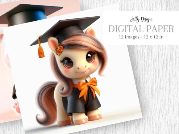 Animals in School Graduation Outfit - 8 Graphic Illustrations By jallydesign