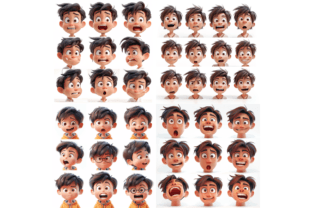 Cartoon Facial Expression Gráfico Ilustraciones Imprimibles Por Digital Delight 7