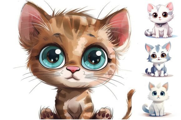 Cute Cartoon Cat Grafik KI Grafiken Von Background Graphics illustration