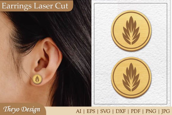 Earring Magnet Leaves Laser Cut | Studs Grafik Plotterdateien Von Theyo Design