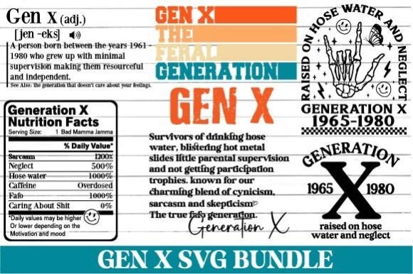 Generation X Svg, Gen X Svg, Bundle Grafica Design di T-shirt Di Bundle store
