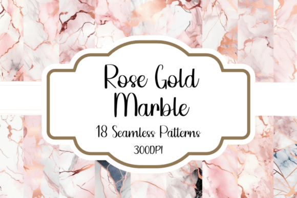 Rose Gold Marble Seamless Patterns Grafica Motivi AI Di printablesbyfranklyn