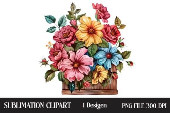Watercolor Bouquet Cosmic Rose Flowers C Gráfico Ilustrações para Impressão Por Creative Design House