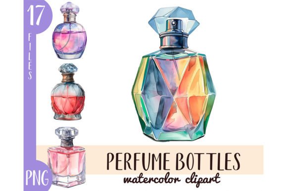 Watercolor Perfumes Clipart PNG Graphic Illustrations By ArtfulStudio