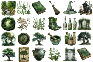 Witch Garden Clipart Graphic Illustrations By Markicha Art 4