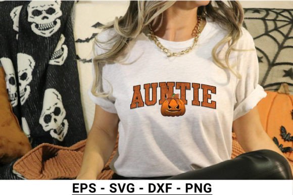Auntie Pumpkin Svg, Halloween Fall Graphic T-shirt Designs By Graphical shop