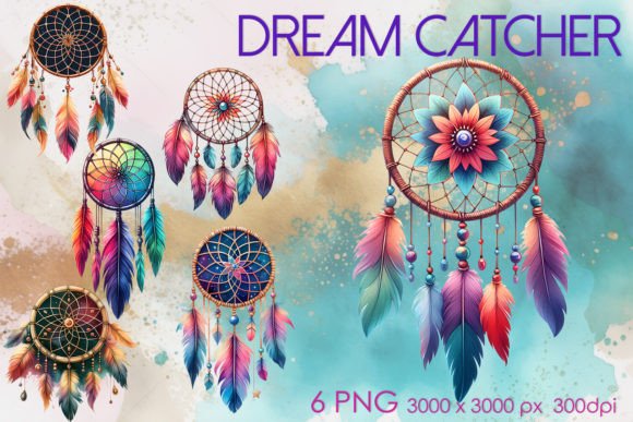 Dream Catcher Clipart 1 Gráfico PNG transparentes AI Por Tatiana Bond