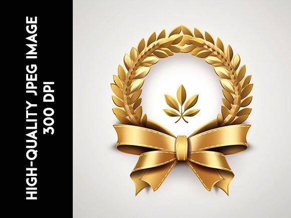 Golden Laurel Leaves Wreath Frame Image Graphic AI Graphics By Prosanjit