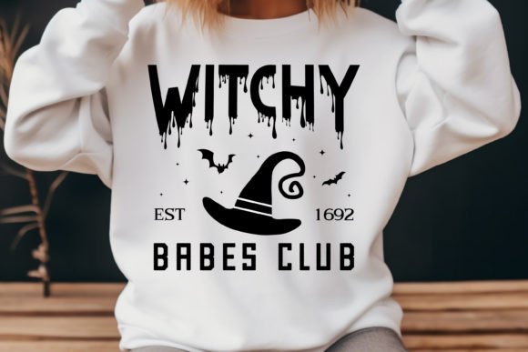 Halloween Vintage Witch Club Spooky Svg Graphic T-shirt Designs By Svg Box