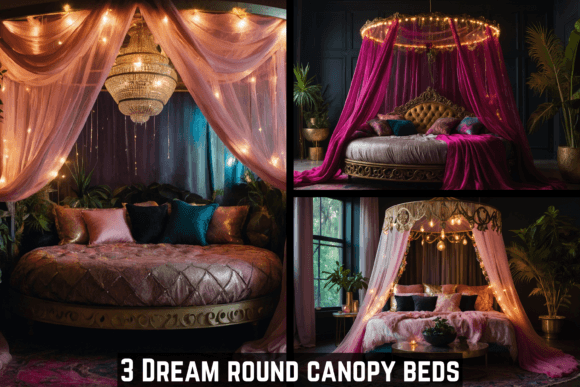 3 Enchanting Romantic Canopy Bedrooms Graphic AI Graphics By Pamela Arsena