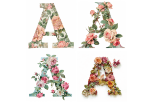 Ai Prompt for Florals Letters Grafik Druckbare Illustrationen Von Digital Delight 2