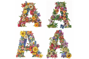 Ai Prompt for Florals Letters Grafik Druckbare Illustrationen Von Digital Delight 5