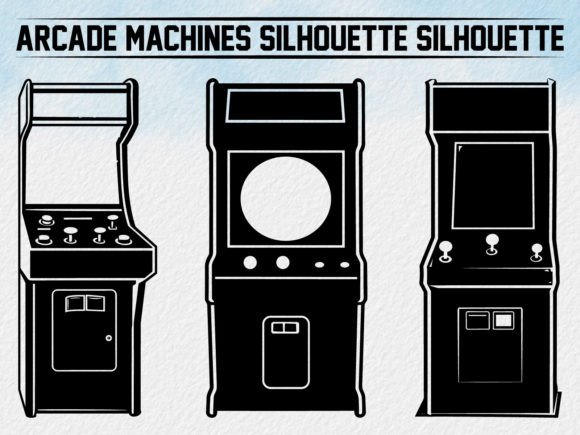 Arcade Game Machine Silhouette Bundle. Afbeelding Crafts Door Art Merch X