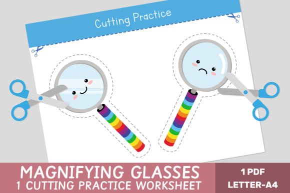 Cutting Practice Worksheet for Kids Graphic Teaching Materials By Let´s go to learn!