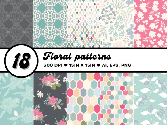 Floral & Pattern Design Set Graphic Patterns By DesignScape Arts