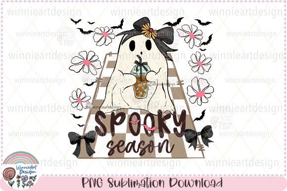 Spooky Season Daisy Retro Checkered Girl Graphic T-shirt Designs By WinnieArtDesign